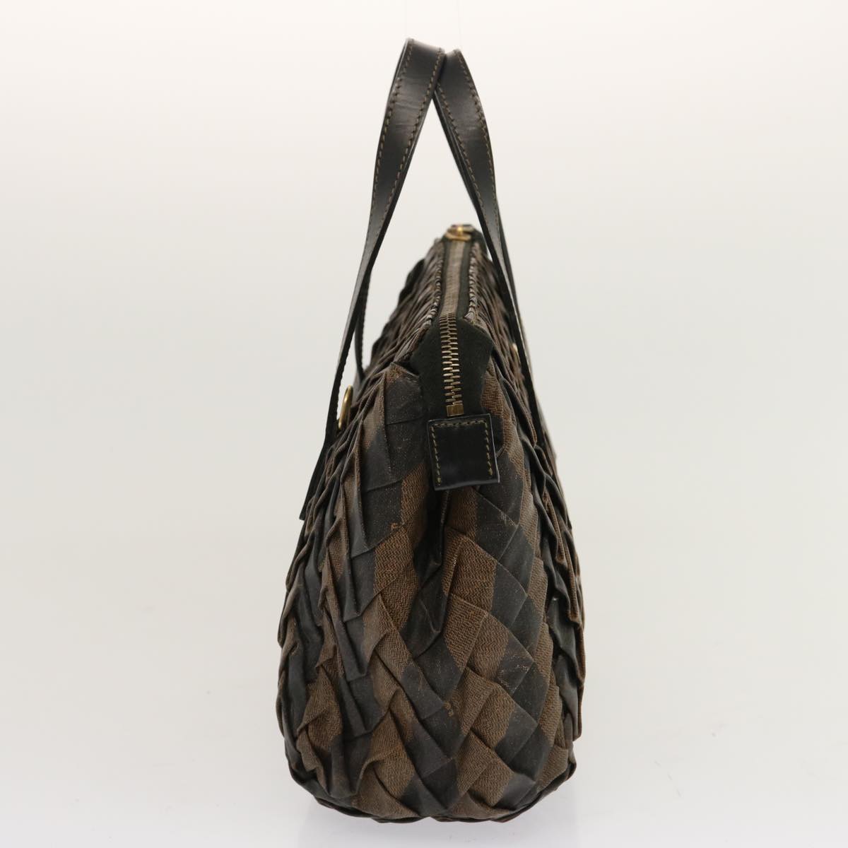 Luxury FendiPecan Canvas Hand Bag Brown Blackbs13516
