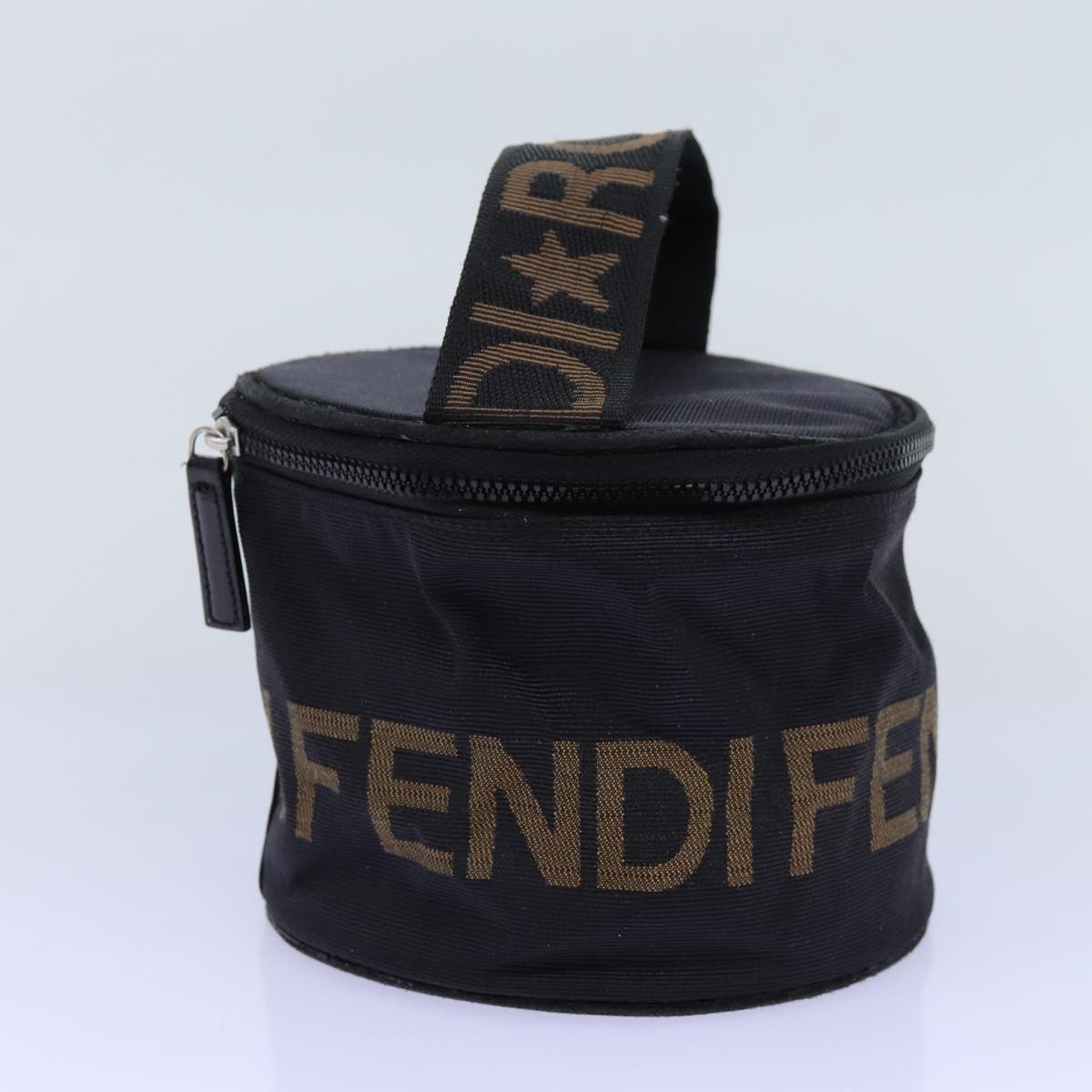 Luxury Fendi Vanity Pouch Nylon Black Brownbs13785