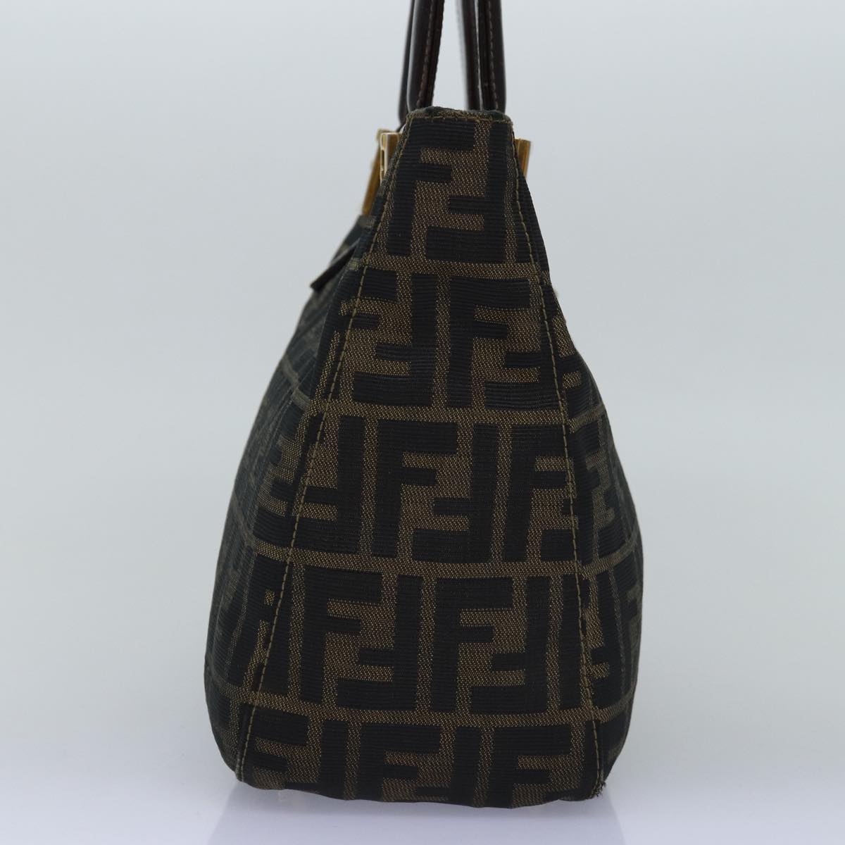 Luxury Fendi Zucca Canvas Hand Bag Brown Blackbs14249