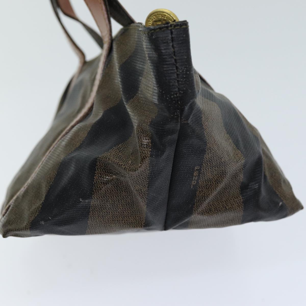 Luxury Fendi Pecan Canvas Hand Bag Brown Blackbs14372