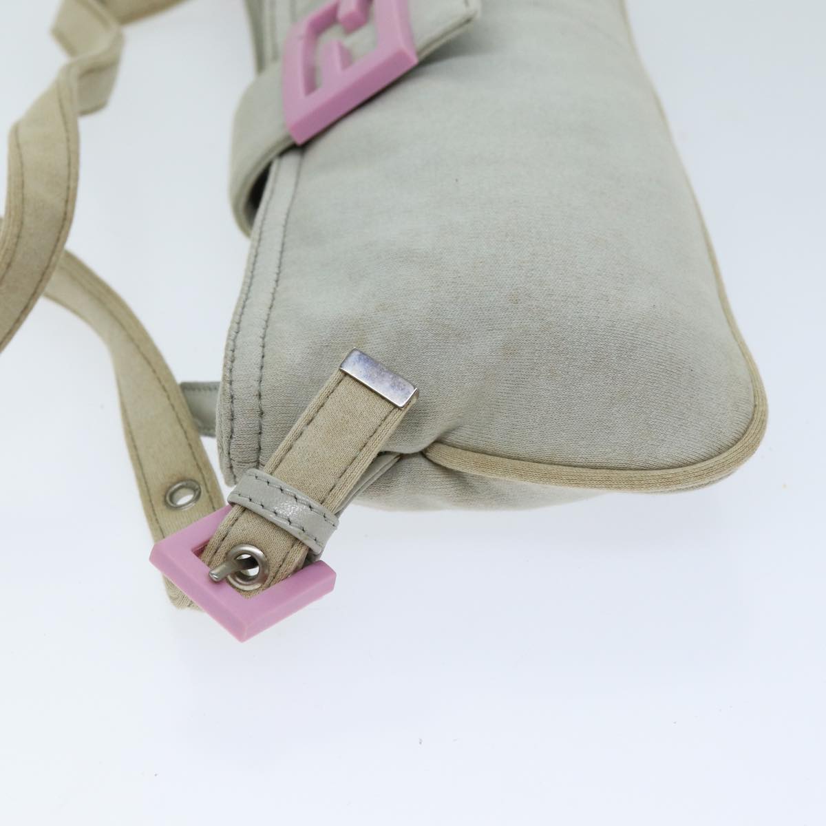 Luxury Fendi Mamma Baguette Shoulder Bag Cotton Graybs14545