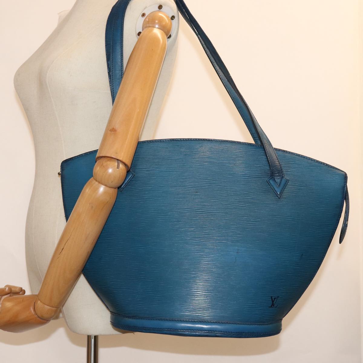 LOUIS VUITTON Epi Saint Jacques Shopping Shoulder Bag Blue M52275 bs14673