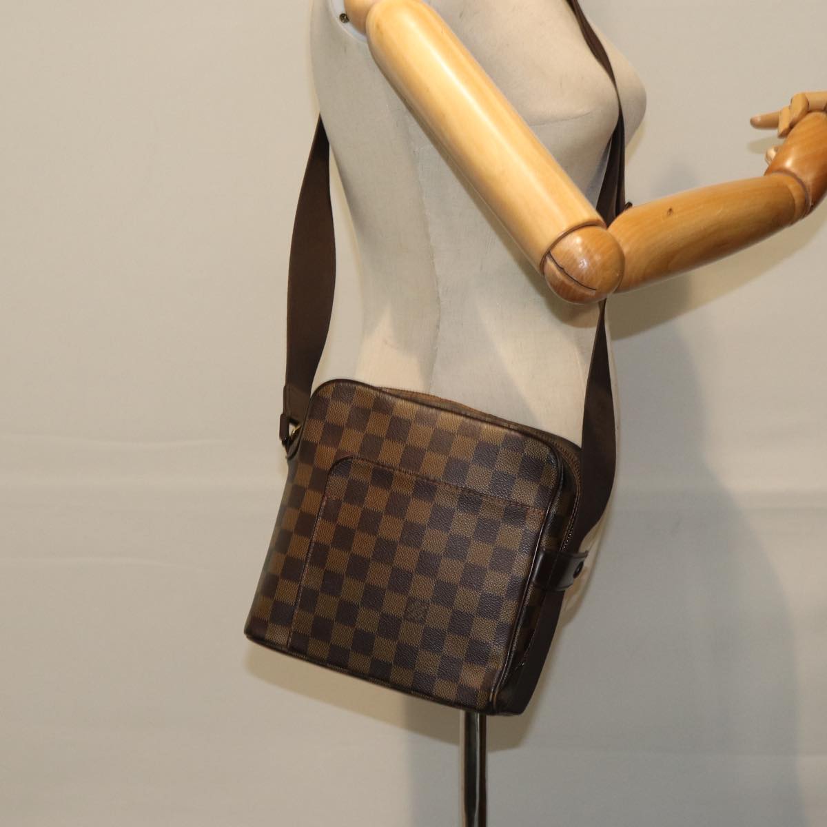 LOUIS VUITTON Damier Ebene Olaf PM Shoulder Bag N41442 LV bs15023