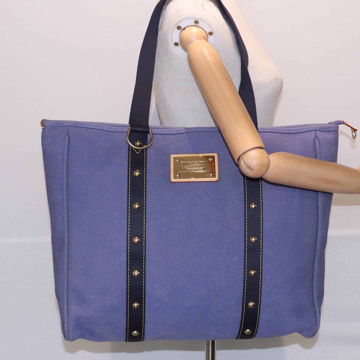LOUIS VUITTON Antigua Cabas GM Tote Bag Blue M40083 LV bs15986