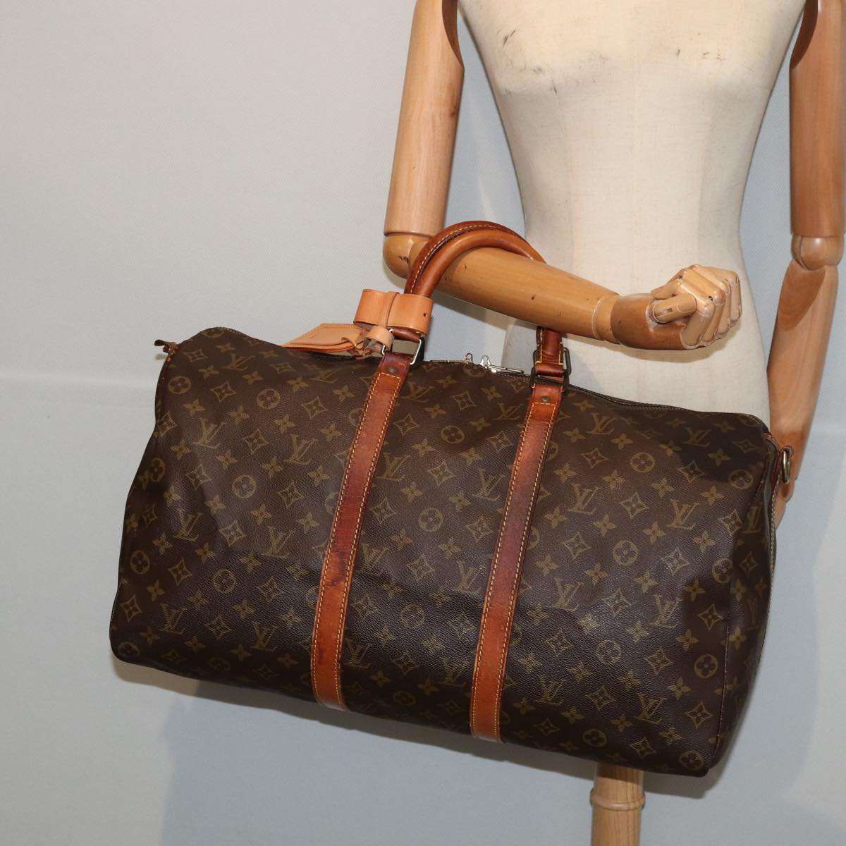 LOUIS VUITTON Monogram Keepall Bandouliere 50 Boston Bag M41416 LV bs16137