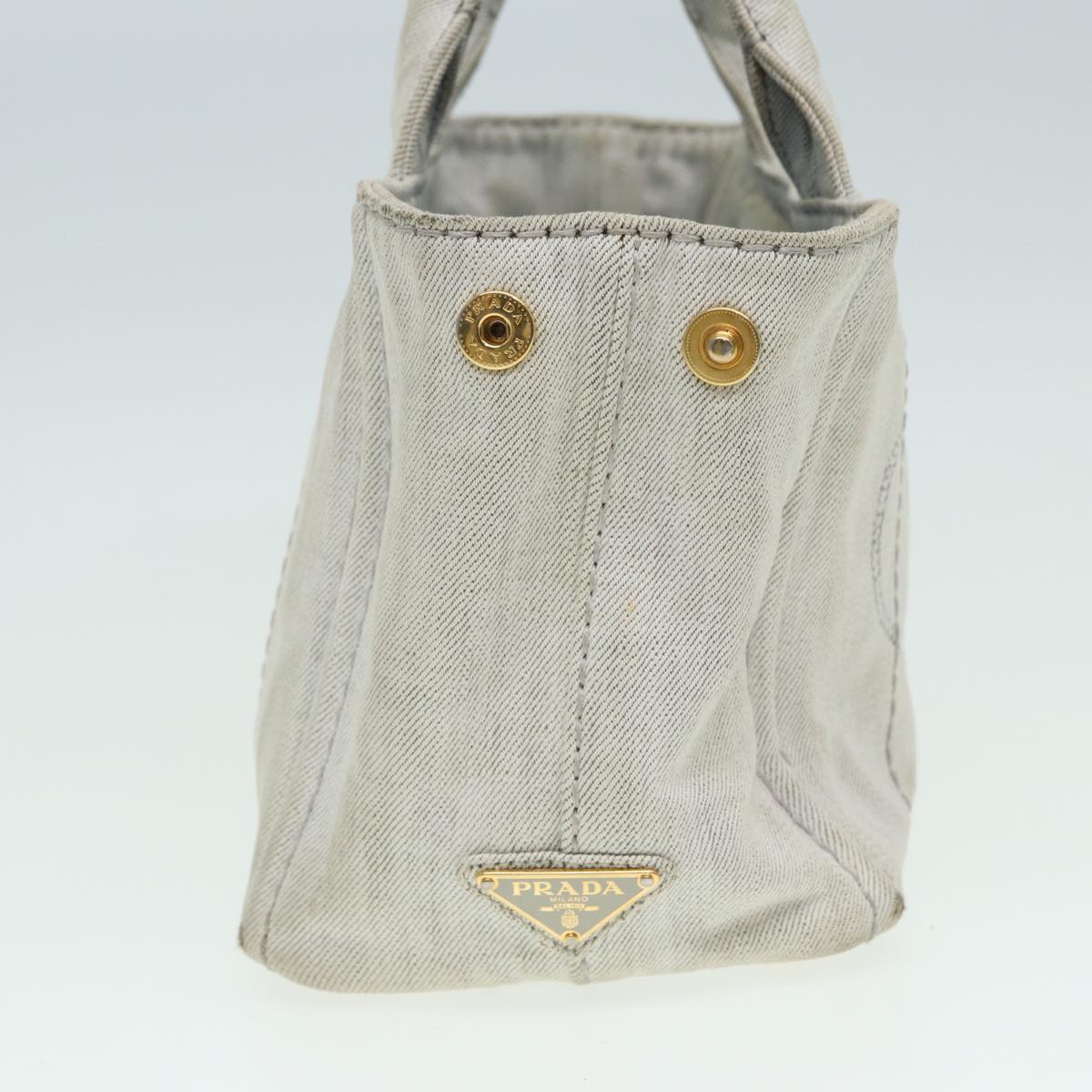 Luxury Prada Canapa PM Hand Bag Canvas 2way Gray bs16221