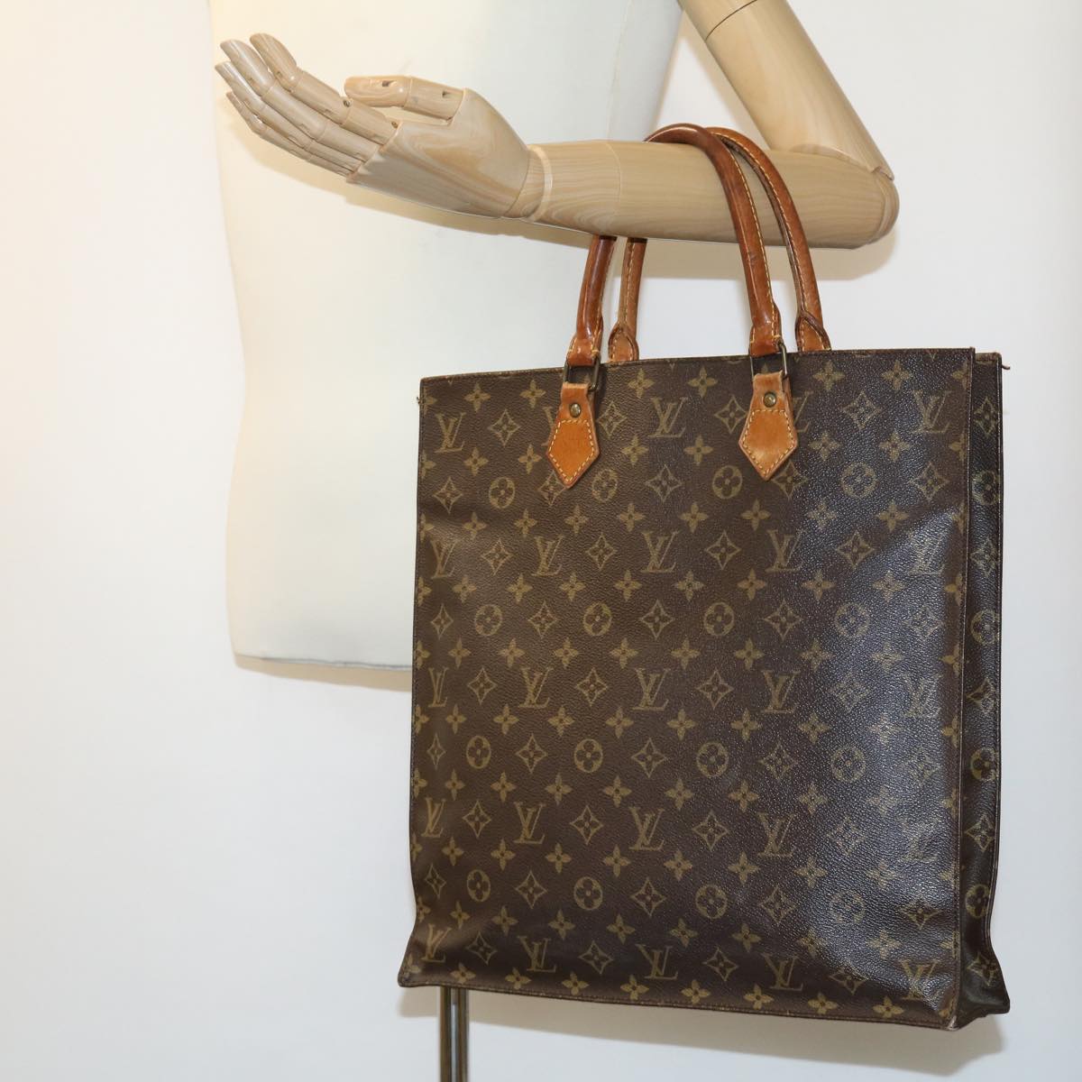 LOUIS VUITTON Monogram Sac Plat Hand Bag M51140 LV bs1661