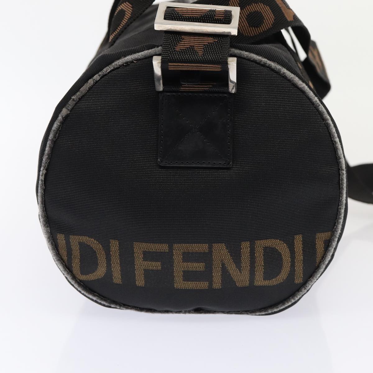 Luxury Fendi Hand Bag Canvas 2way Black Brownbs16831