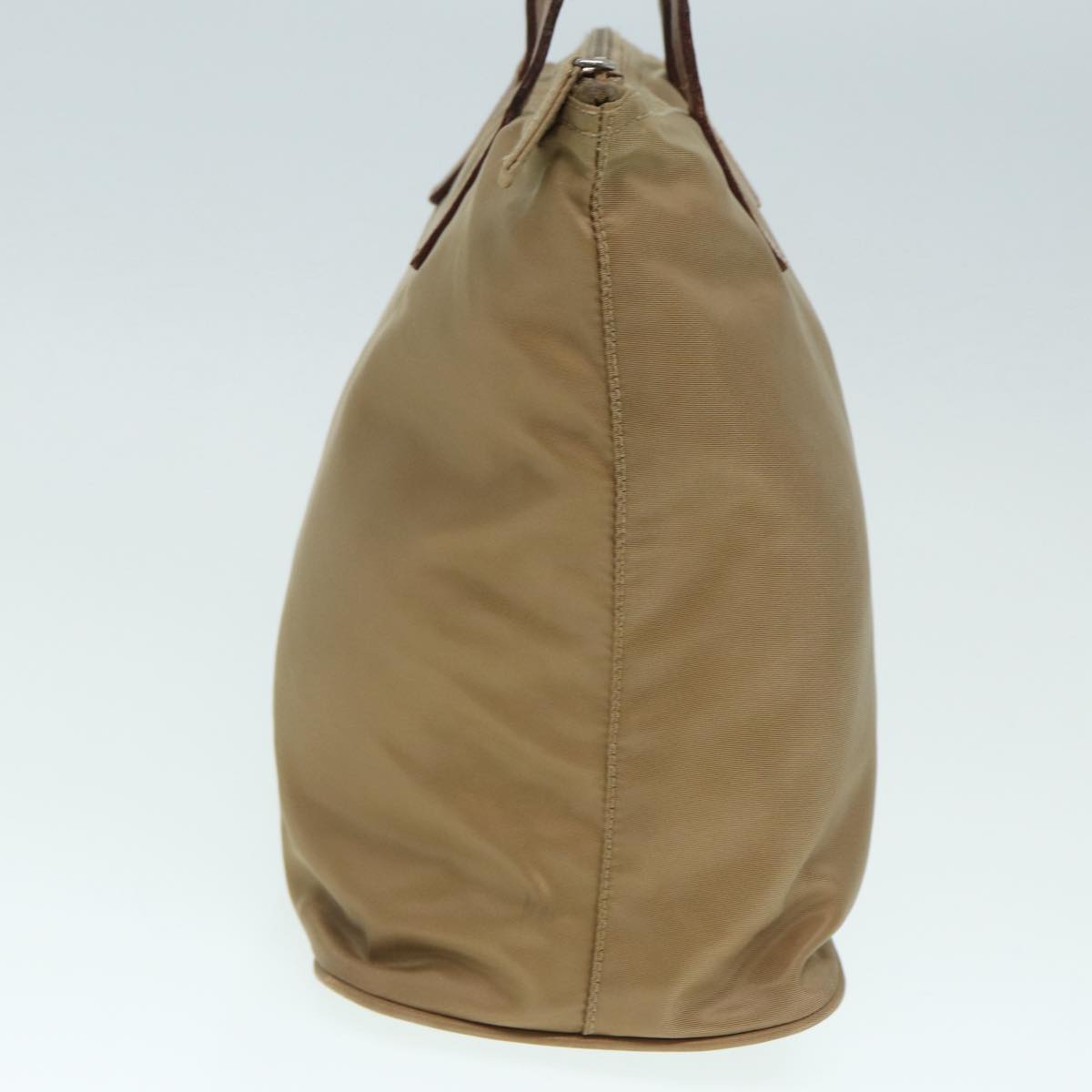 Luxury Prada Hand Bag Nylon Leather Beige Brown Silver bs16989