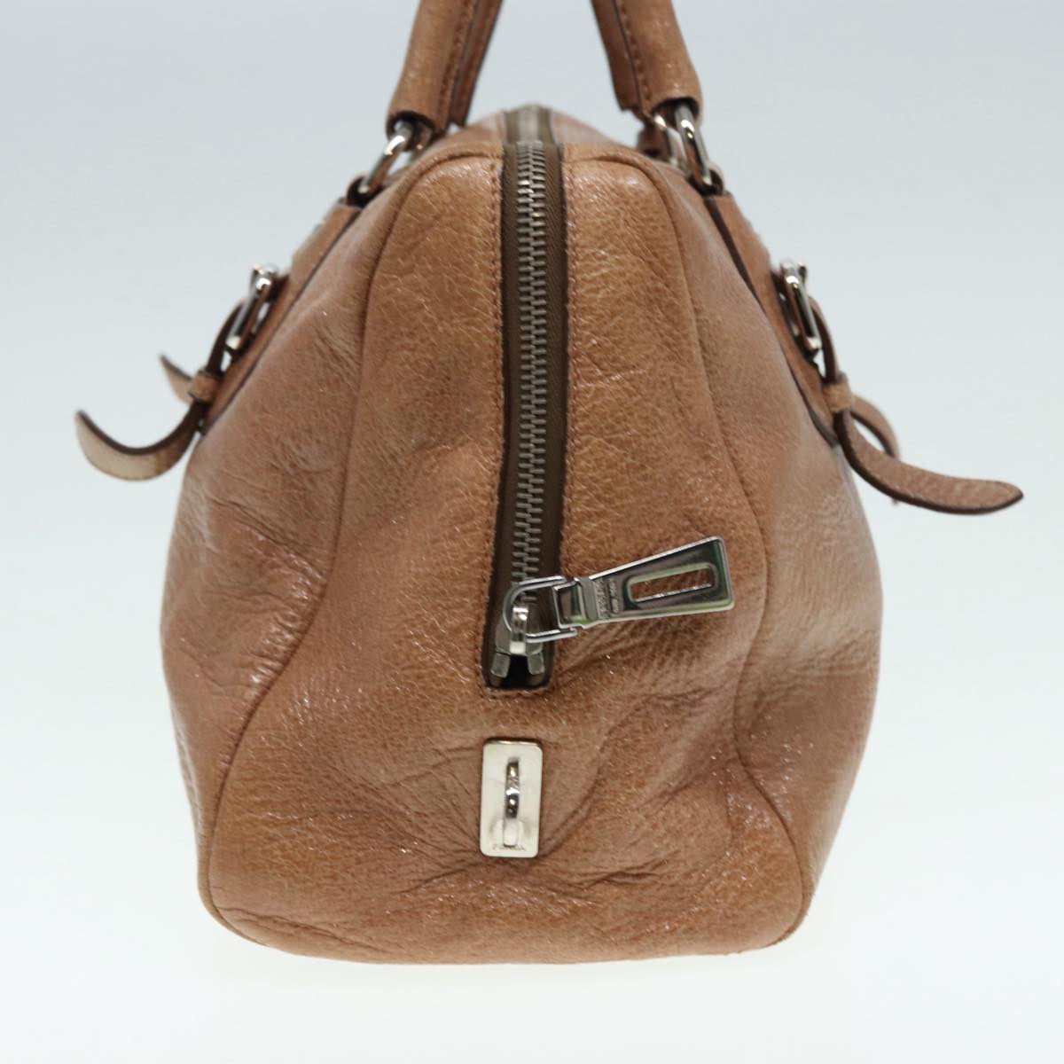 Luxury Prada Hand Bag Leather Beige Silver bs17215