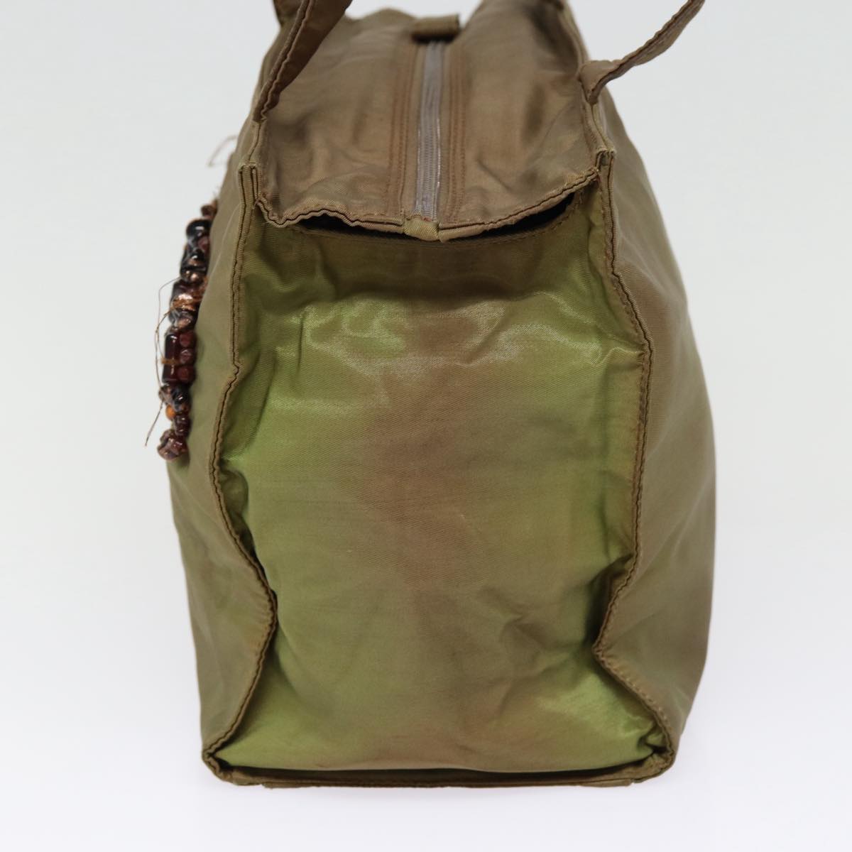 Luxury Prada Shoulder Bag Nylon Khaki Silver bs17238