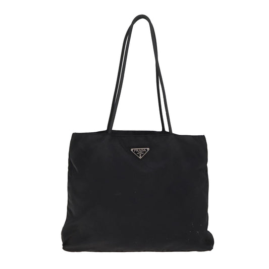 Luxury Prada Tote Bag Nylon Black Silver bs17338