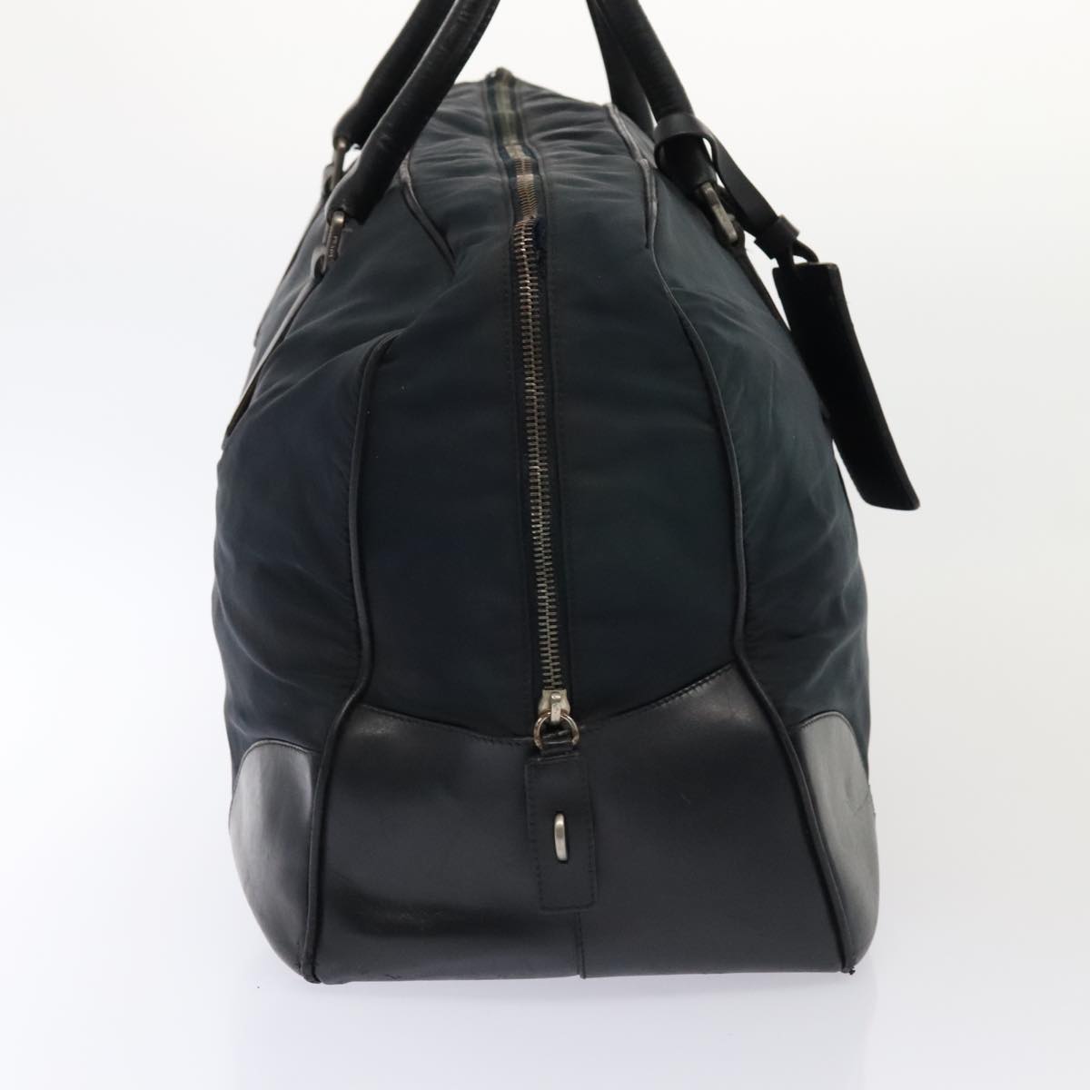 Luxury Prada Boston Bag Nylon Leather Navy Silver bs17423