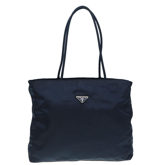Luxury Prada Tote Bag Nylon Black Silver bs17445