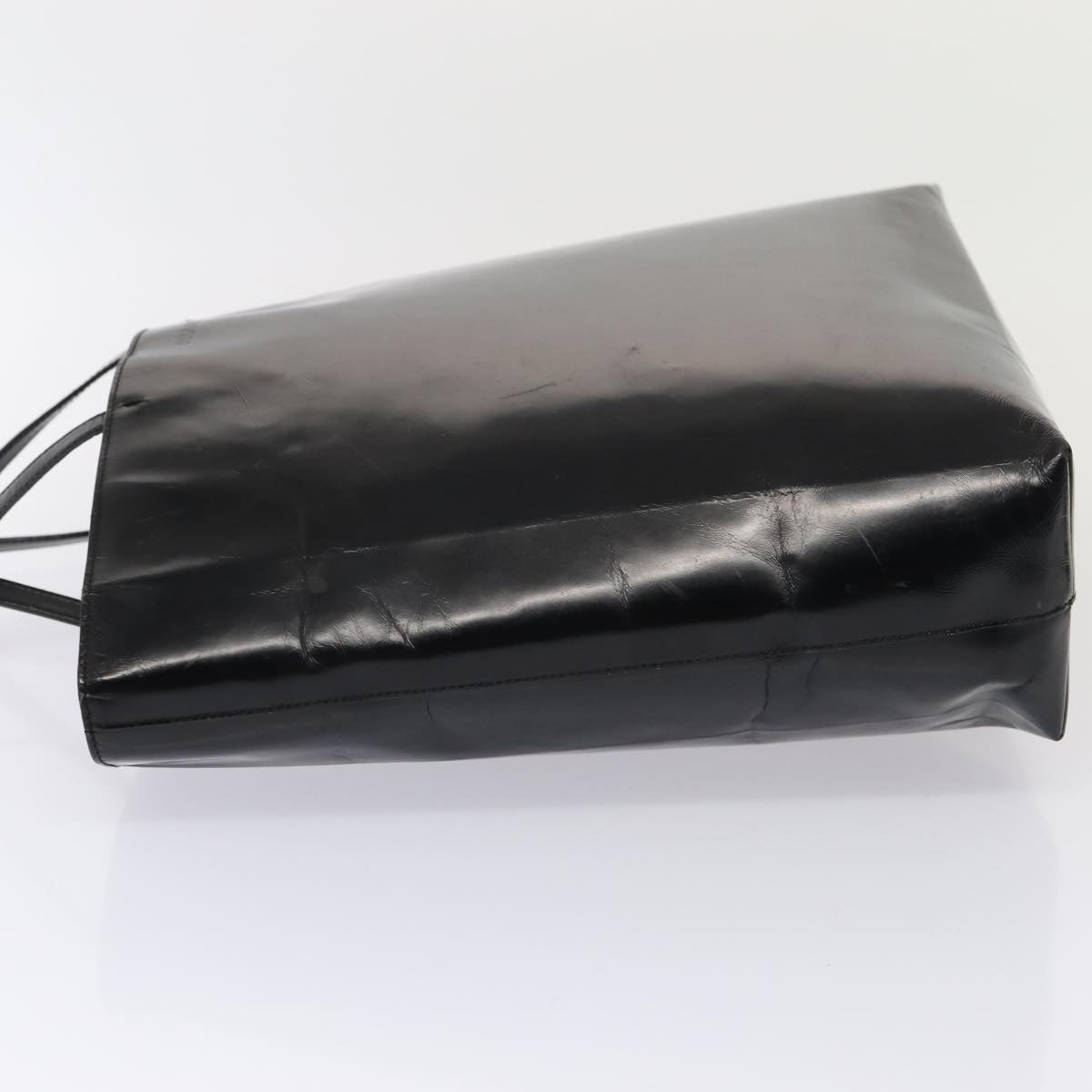 Luxury Prada Hand Bag Patent leather Black Silver bs17646