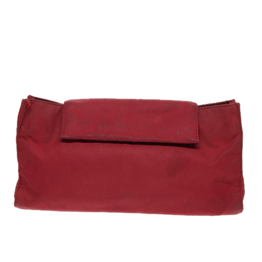 Luxury Prada Pouch Nylon Red Silver bs17748