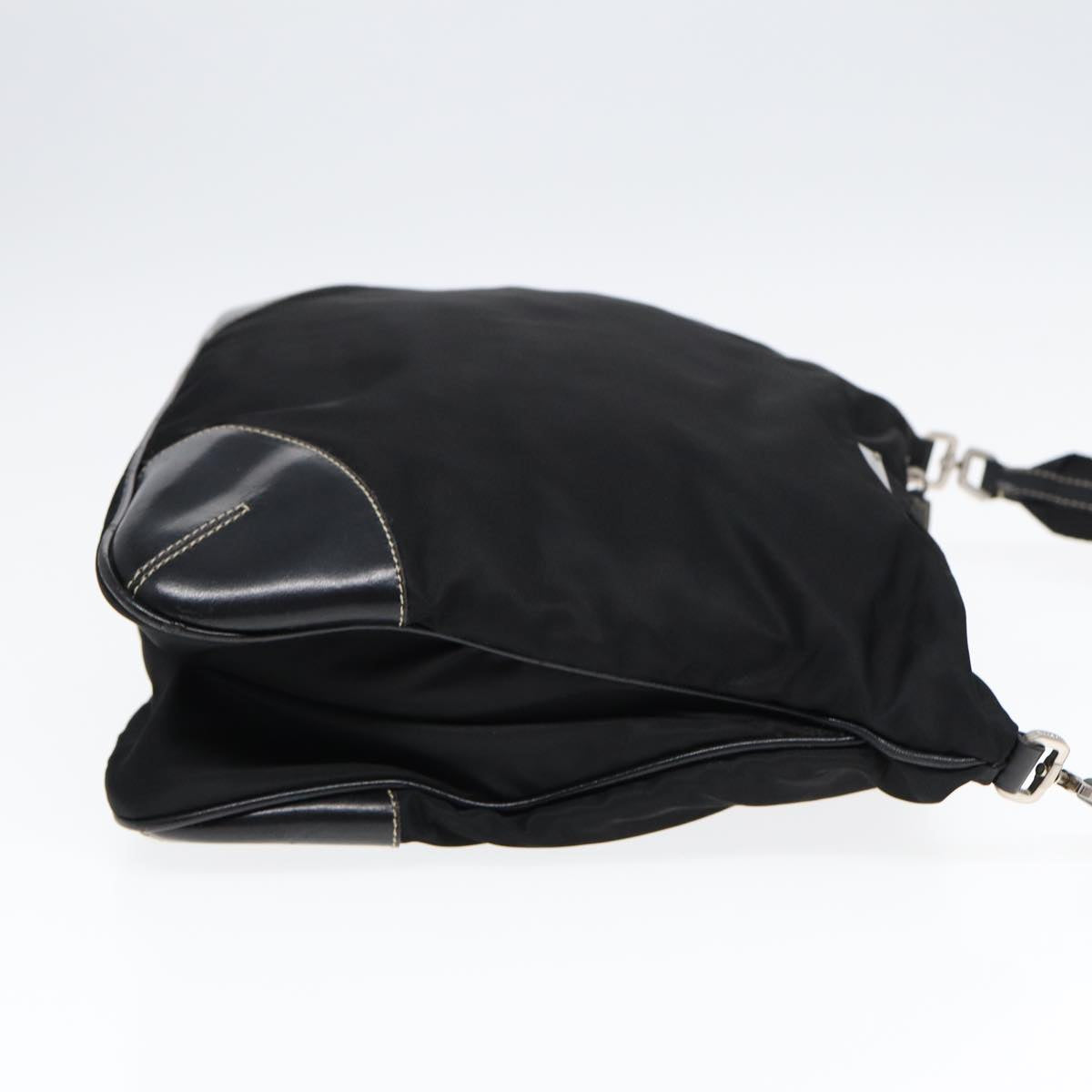 Luxury Prada Shoulder Bag Nylon Black Silver bs17774