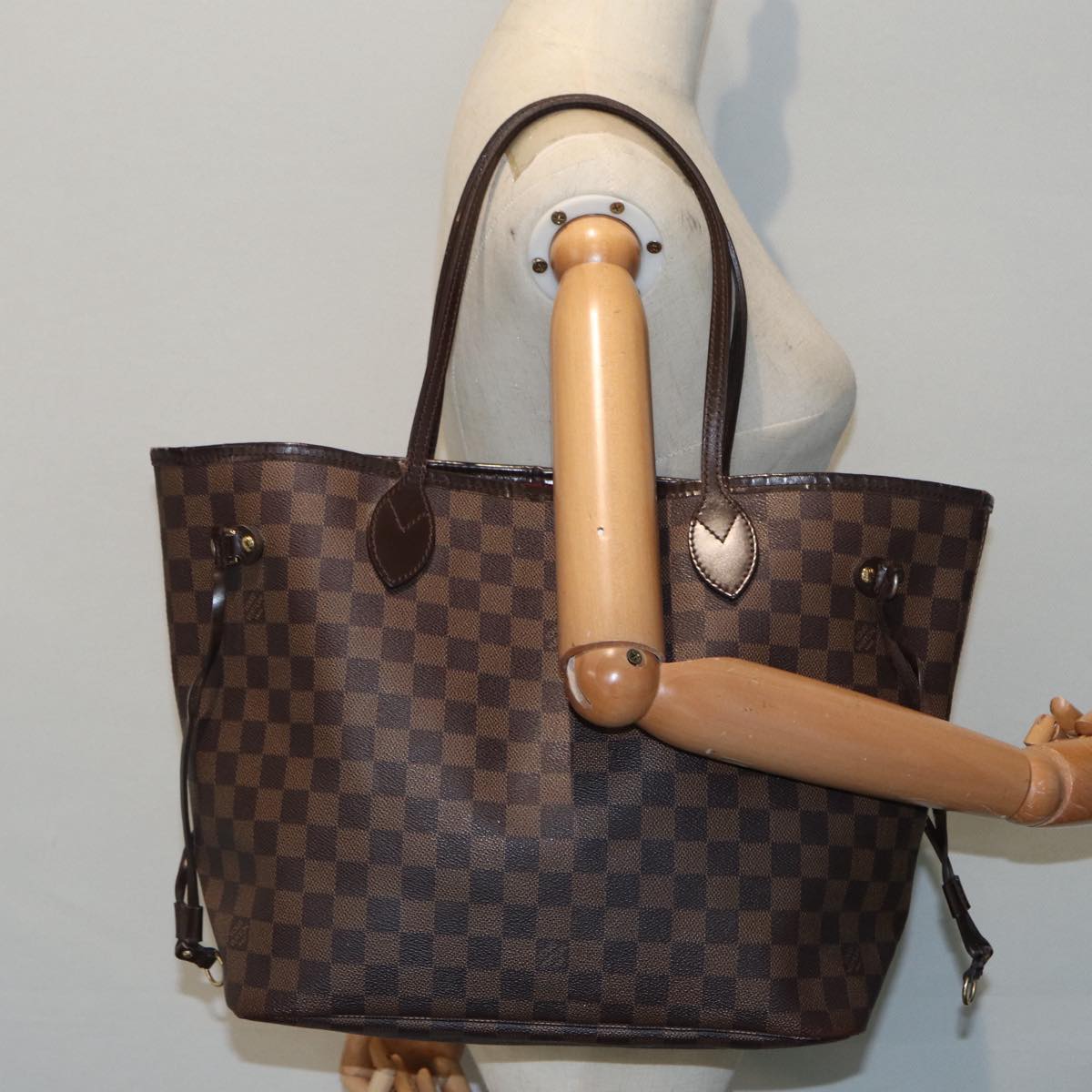 LOUIS VUITTON Damier Ebene Neverfull MM Tote Bag N51105 LV bs17806