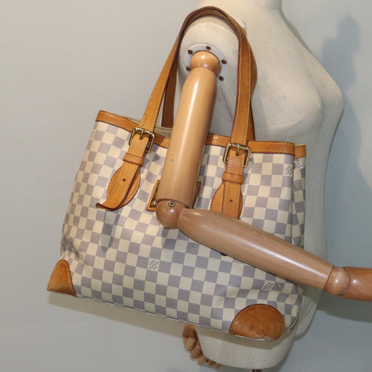 LOUIS VUITTON Damier Azur Hampstead MM Tote Bag N51206 LV bs17824