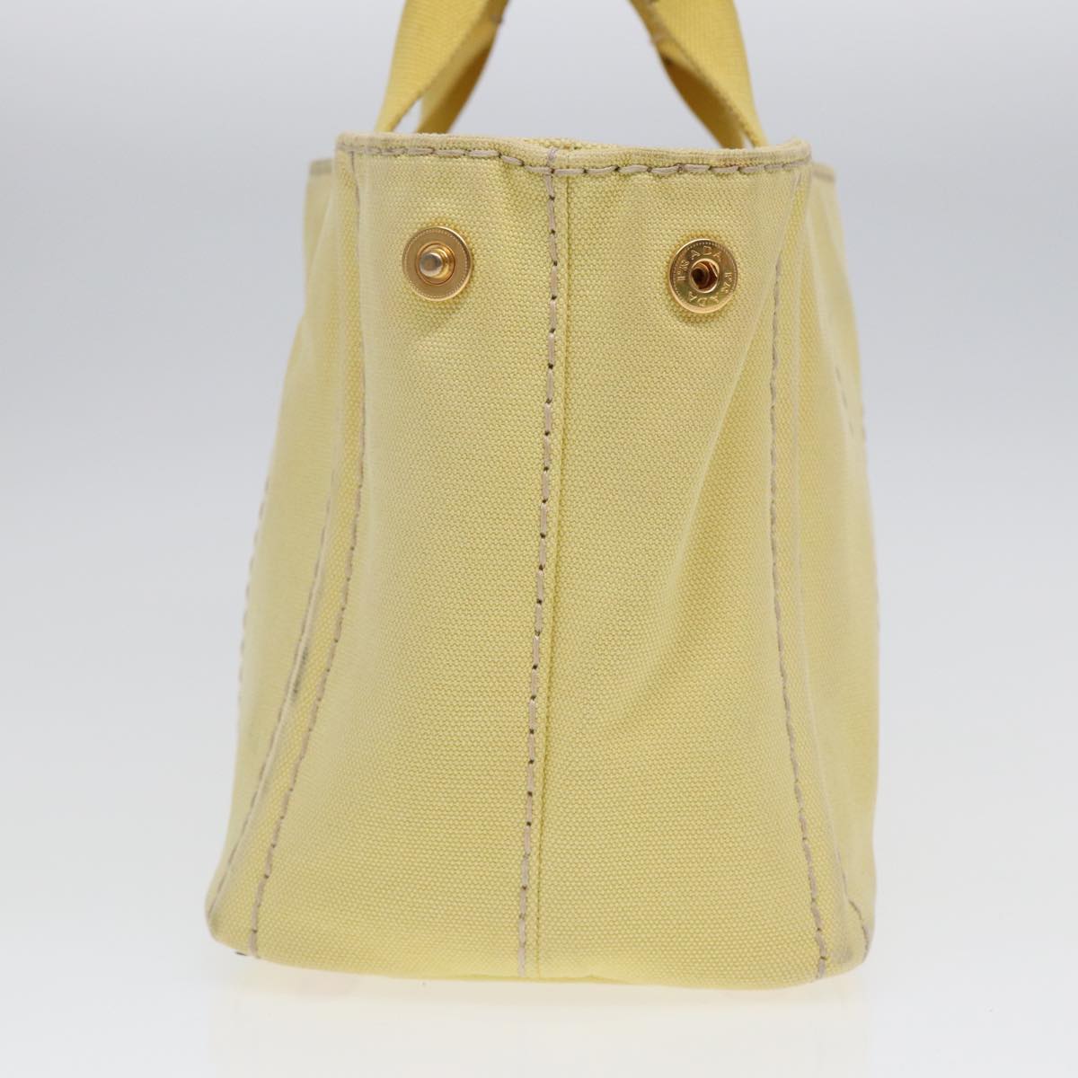 Luxury Prada Canapa PM Hand Bag Canvas Yellow Gold bs17875