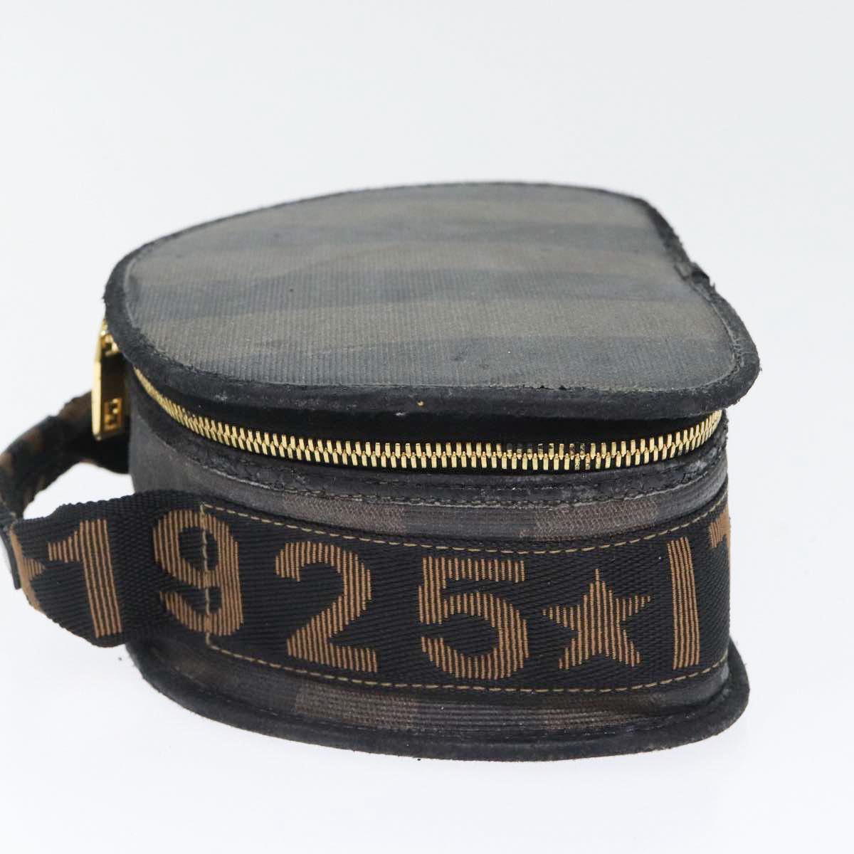 Luxury Fendi Pecan Canvas Hand Bag Brown Black goldbs17879