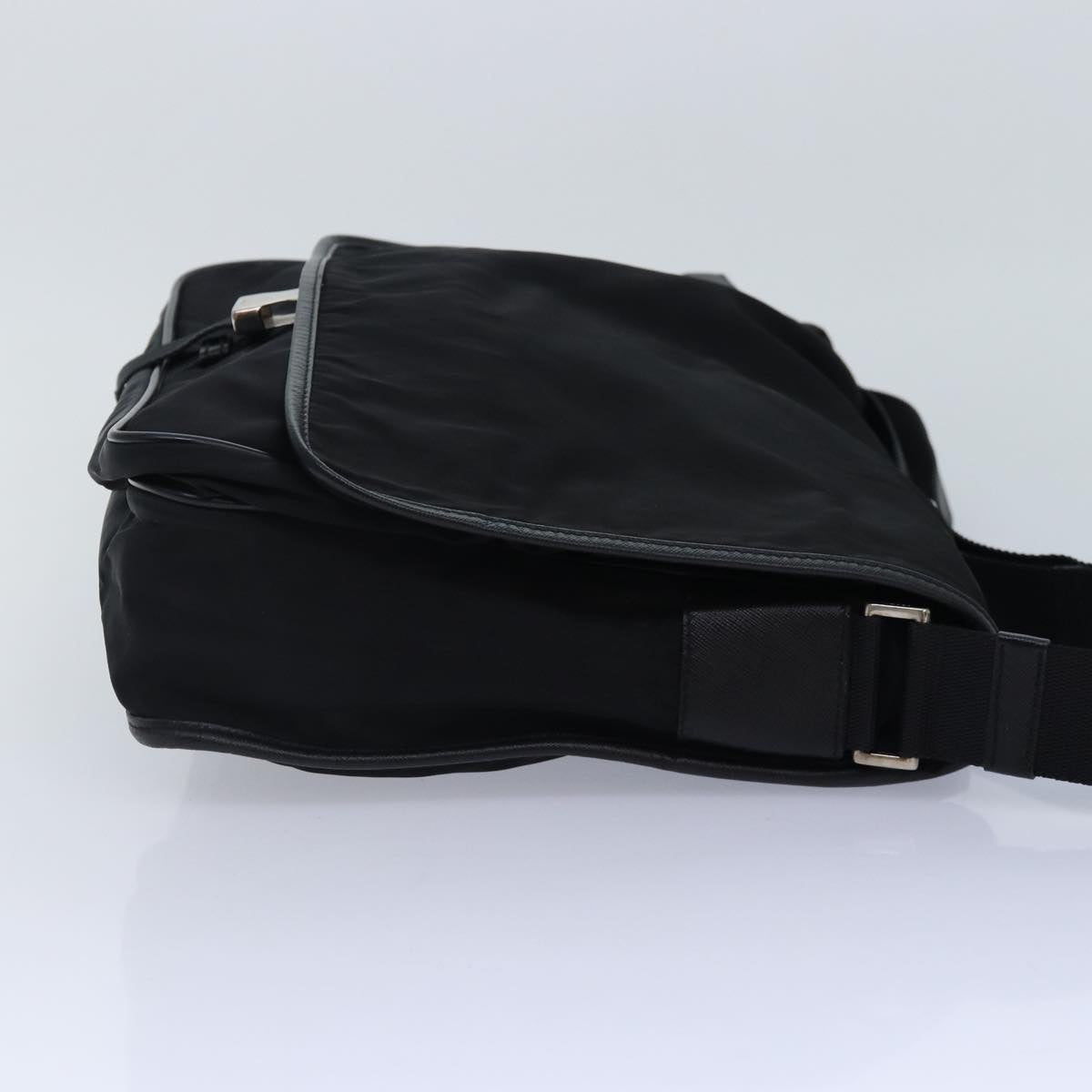 Luxury Prada Shoulder Bag Nylon Black Silver bs17880