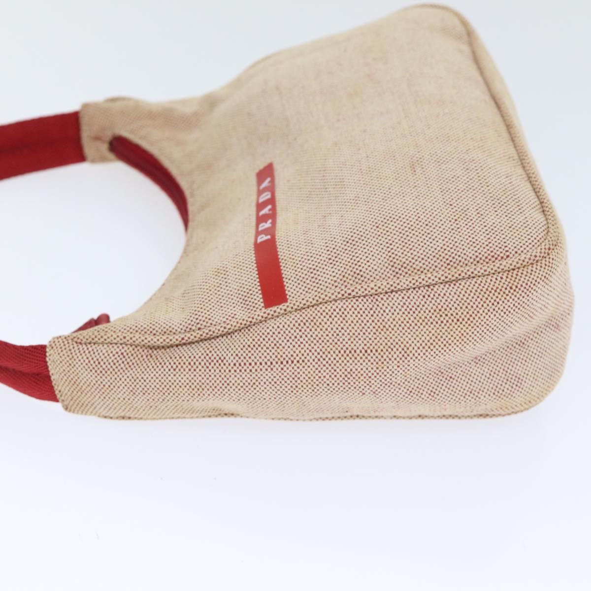 Luxury Prada Sports Hand Bag Canvas Red Beige bs17921