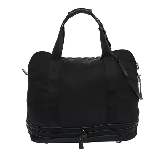 Luxury Prada Boston Bag Nylon Black Silver bs18026