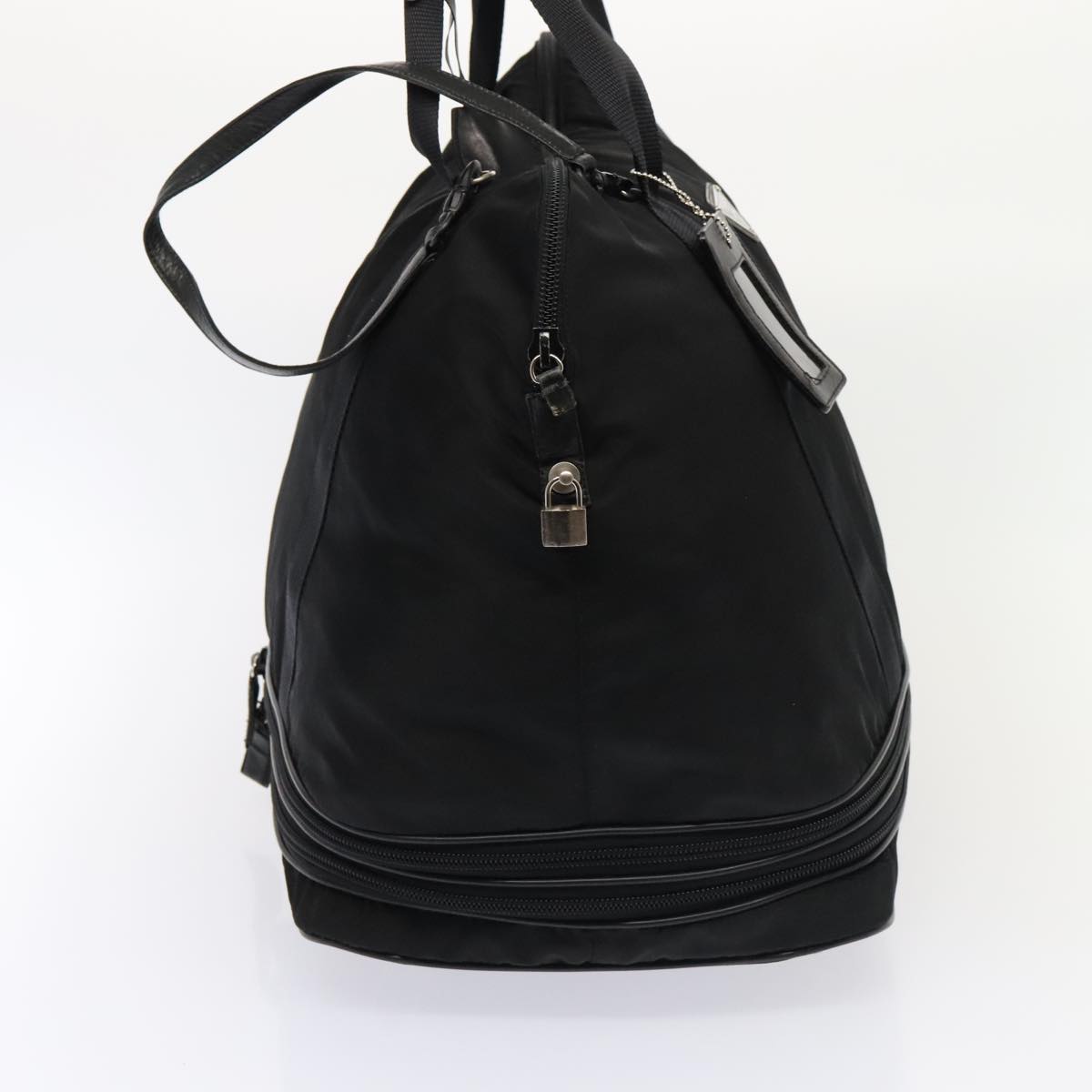 Luxury Prada Boston Bag Nylon Black Silver bs18026