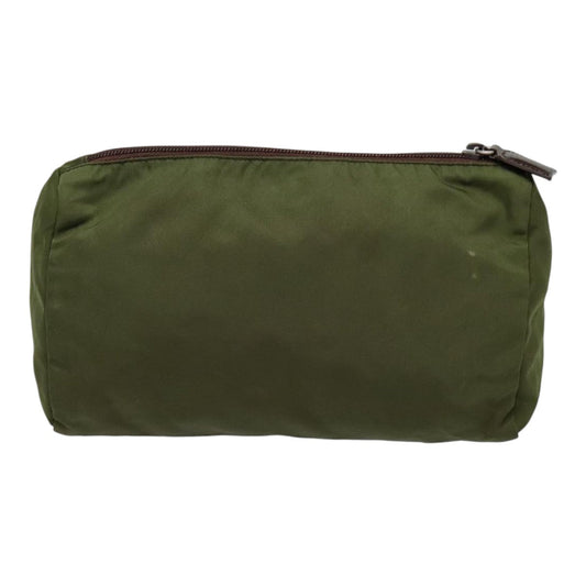 Luxury Prada Pouch Nylon Khaki Silver bs18501