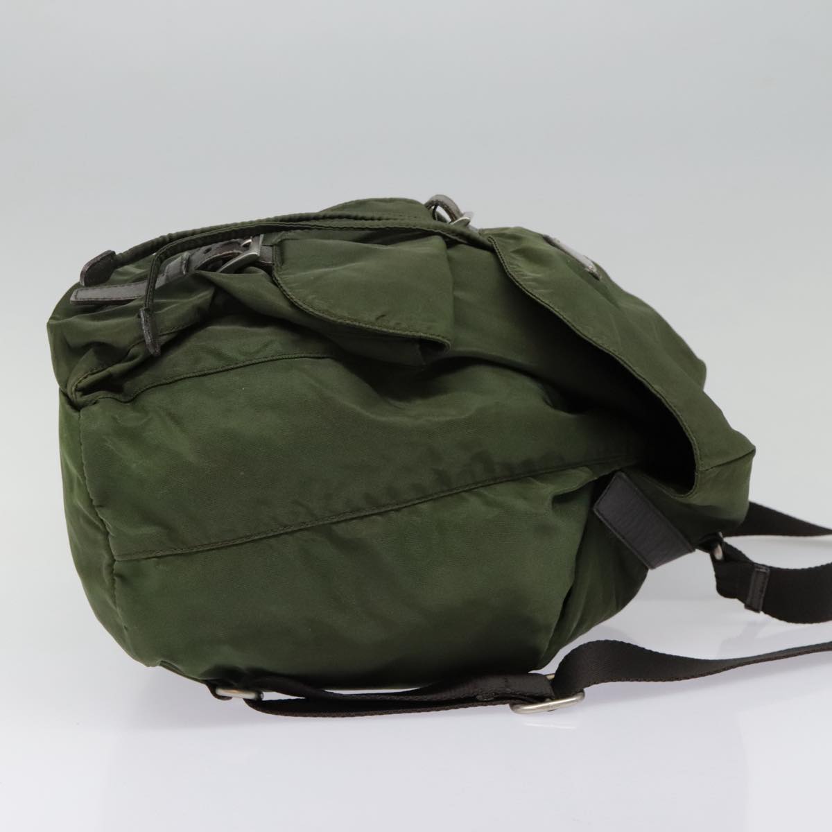 Luxury Prada Backpack Nylon Khaki Silver bs18503