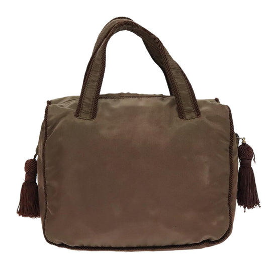 Luxury Prada Hand Bag Nylon Silver Brown bs18506