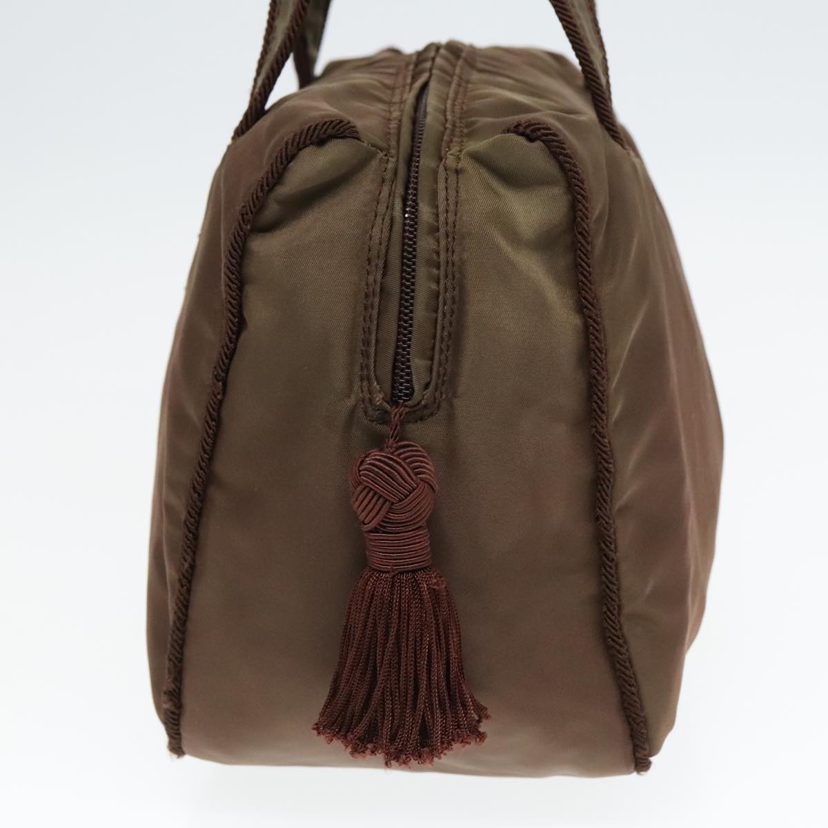 Luxury Prada Hand Bag Nylon Silver Brown bs18506