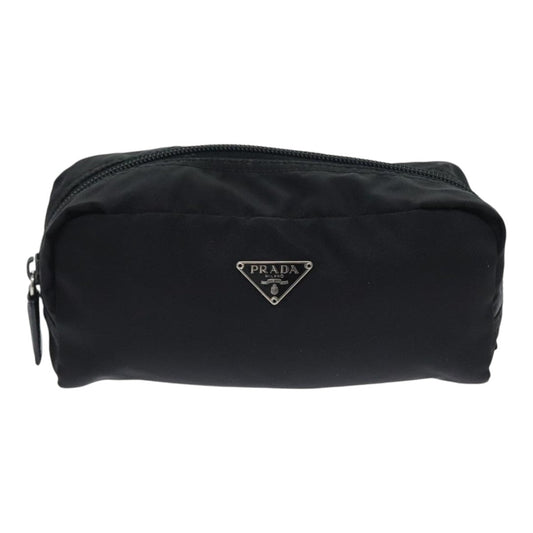 Luxury Prada Pouch Nylon Black Silver bs18565