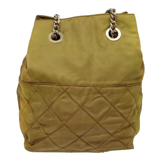 Luxury Prada Chain Shoulder Bag Nylon Khaki Gold bs18601