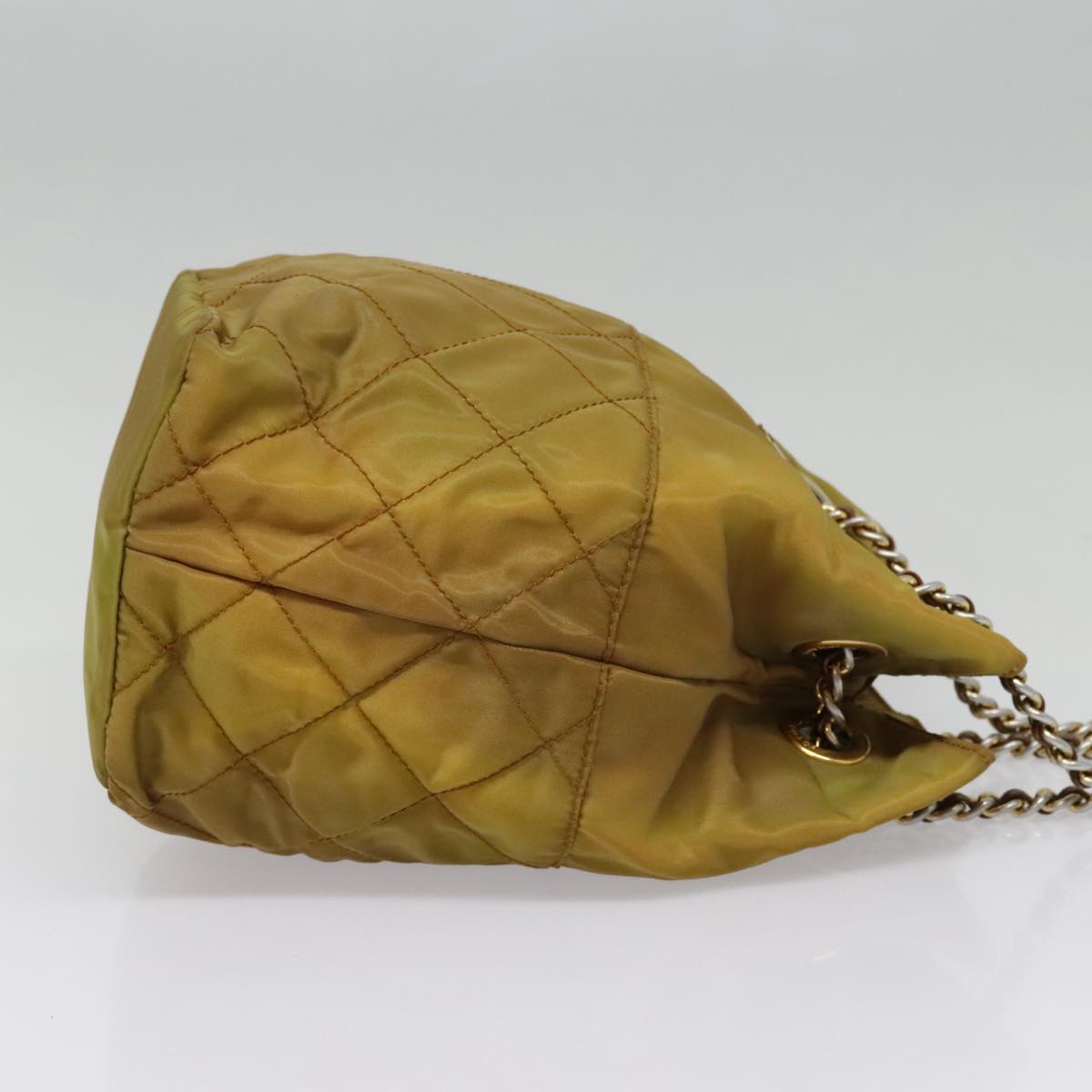 Luxury Prada Chain Shoulder Bag Nylon Khaki Gold bs18601