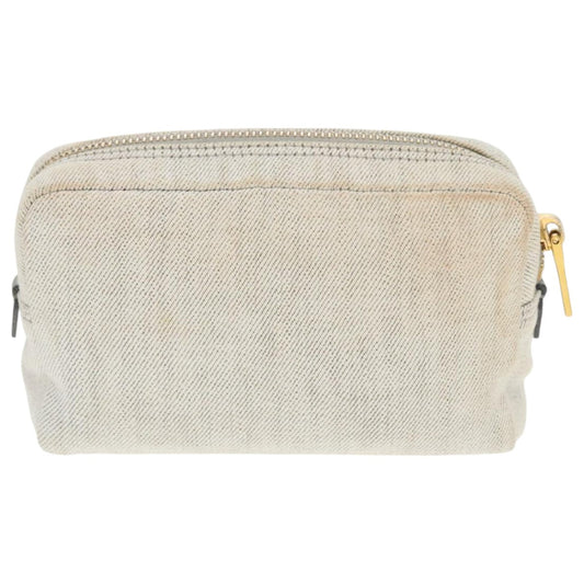 Luxury Prada Pouch Canvas Gray Gold bs18846