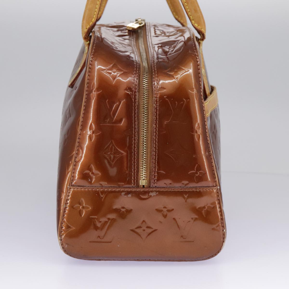 LOUIS VUITTON Vernis Tompkins Square Hand Bag Bronze M91103 LV bs19348