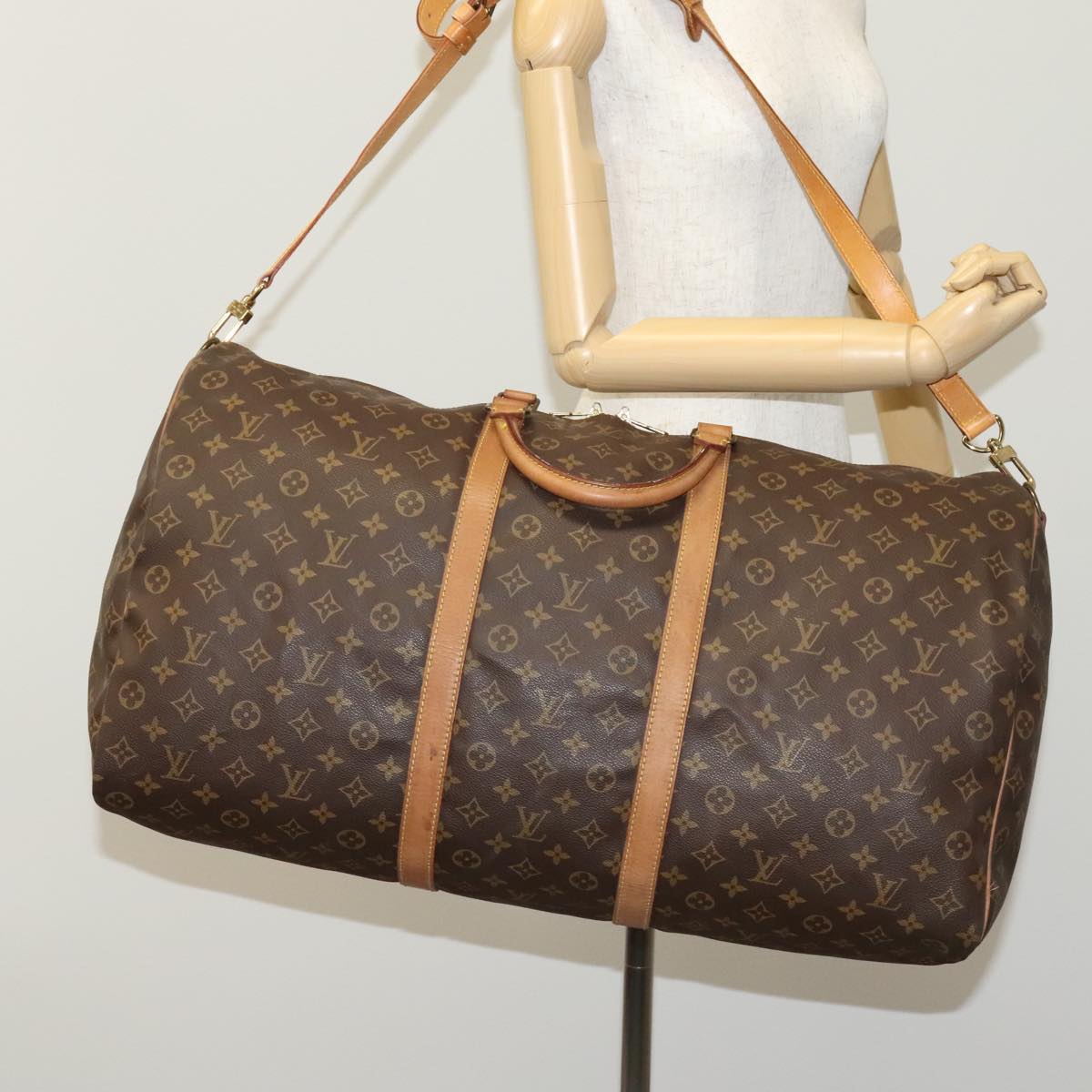 LOUIS VUITTON Monogram Keepall Bandouliere 60 Boston Bag M41412 LV bs21349