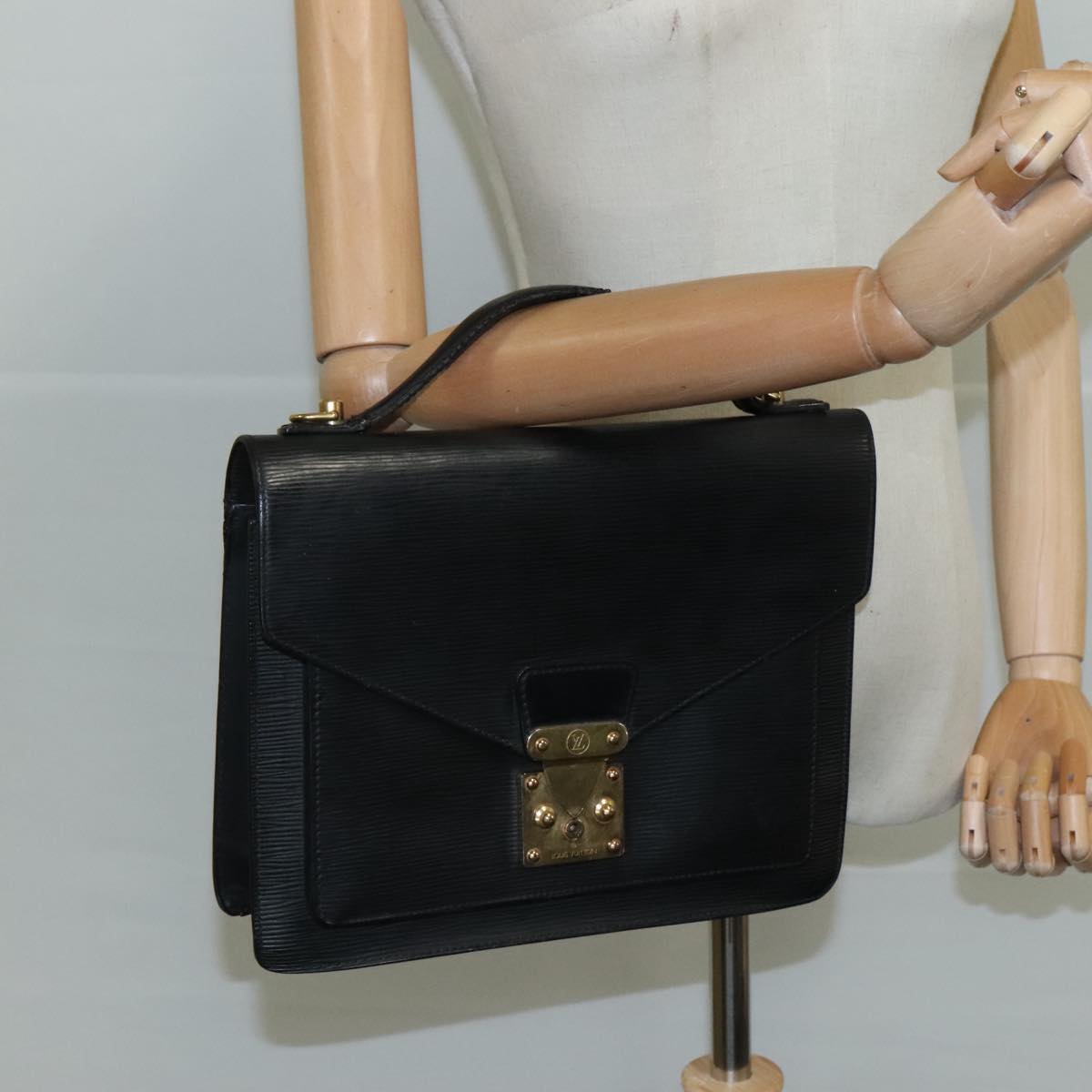 LOUIS VUITTON Epi Monceau 28 Hand Bag Black M52122 LV bs21765