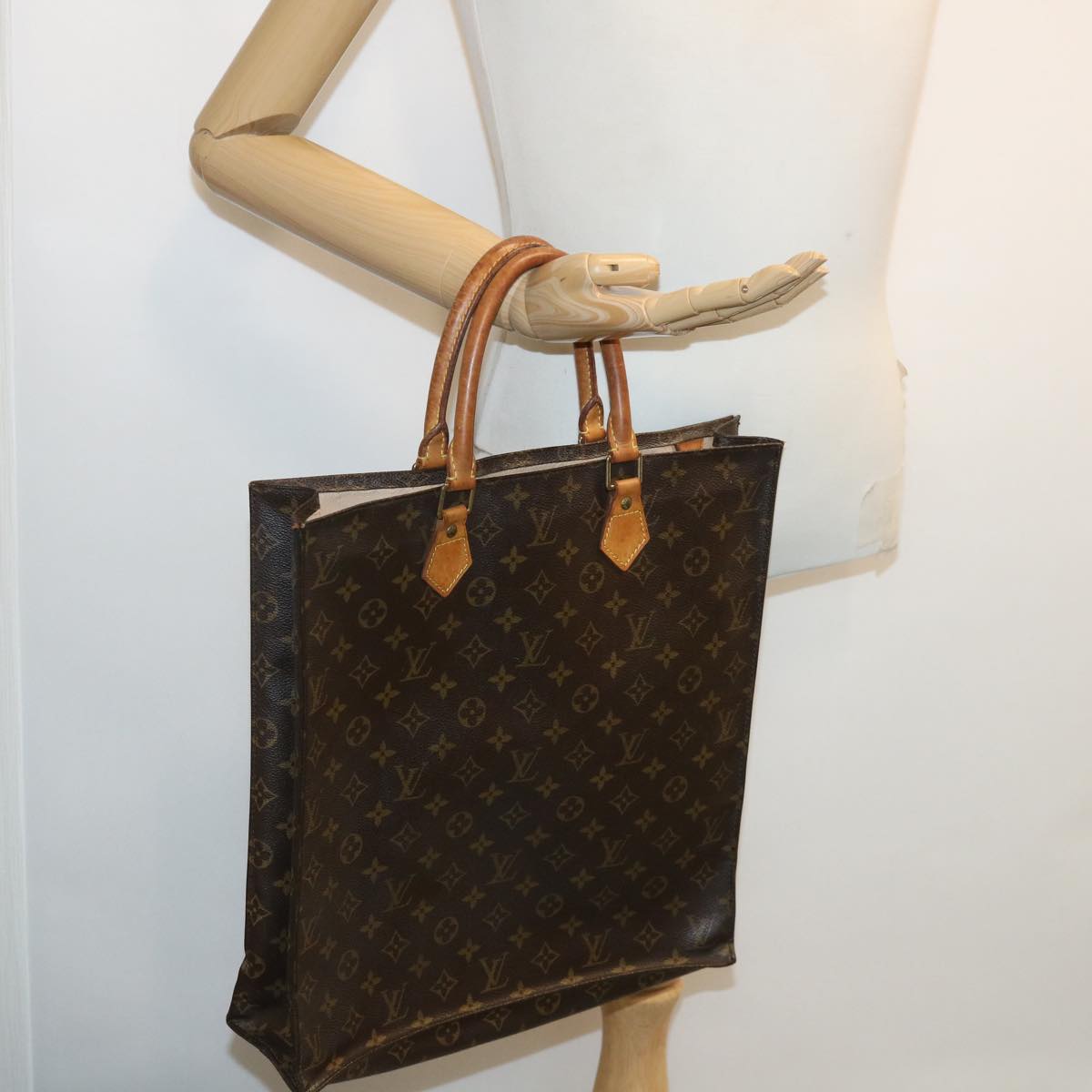 LOUIS VUITTON Monogram Sac Plat Hand Bag M51140 LV bs2333