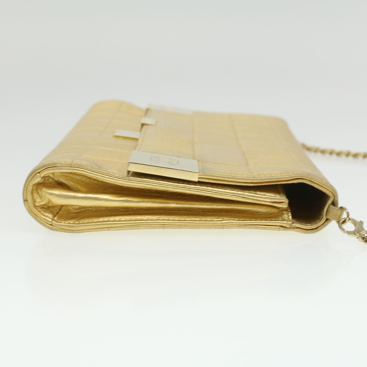 Luxury Chanel Choco Bar line Chain Shoulder Bag Leather Gold CC bs3477A