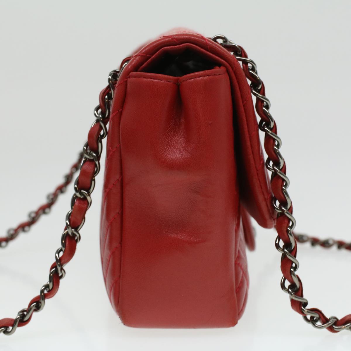 Luxury Chanel Chain Shoulder Bag Lamb Skin Red CC bs3636A
