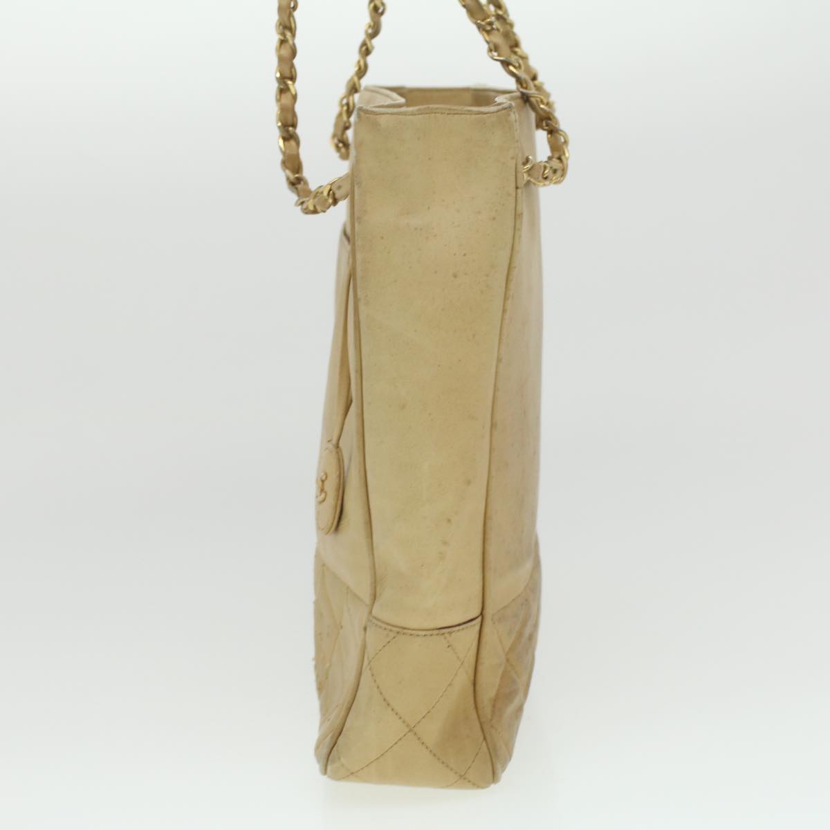 Luxury Chanel Chain Shoulder Bag Lamb Skin Beige CC bs4112