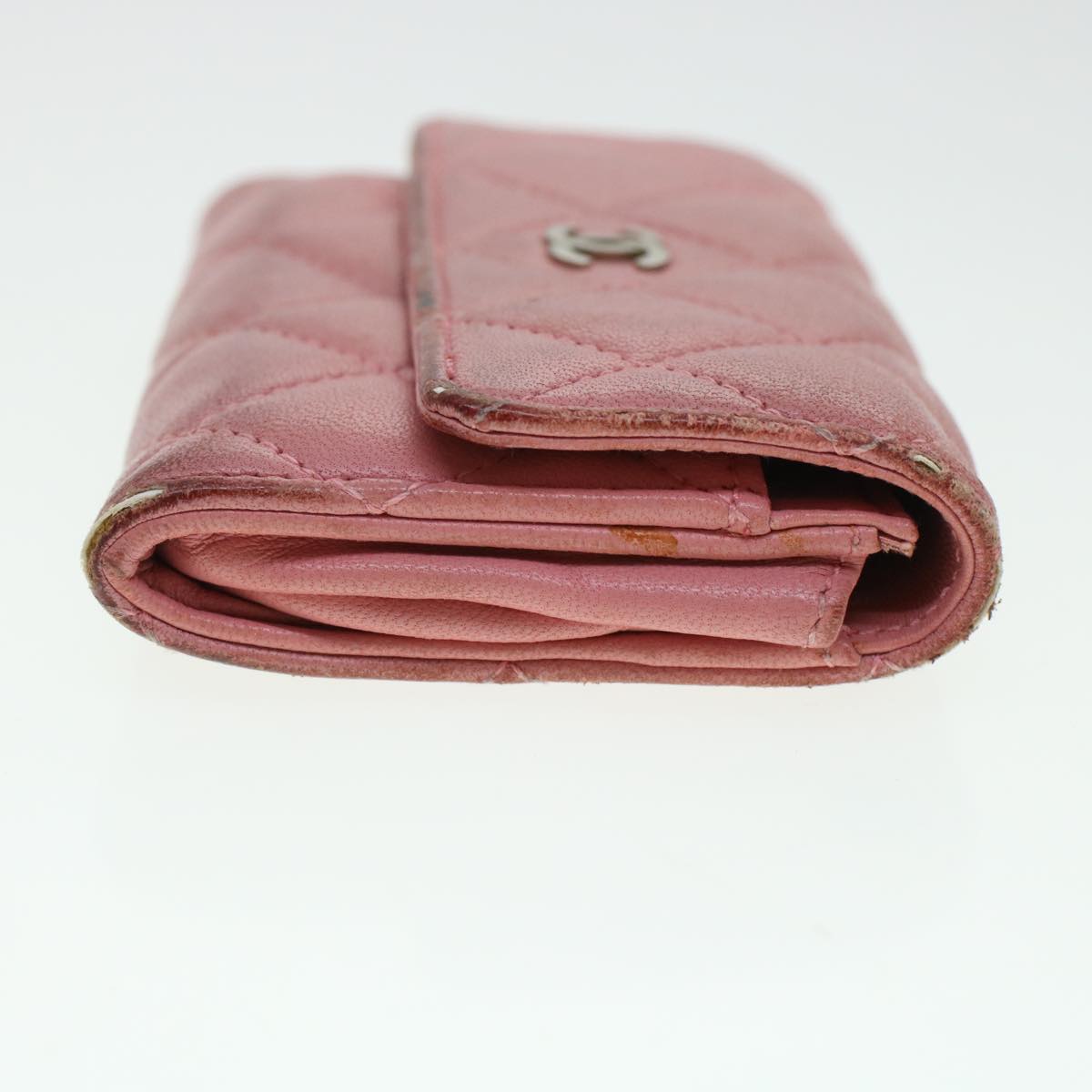 Luxury Chanel Matelasse Coin Purse Lamb Skin Pink CC bs5967