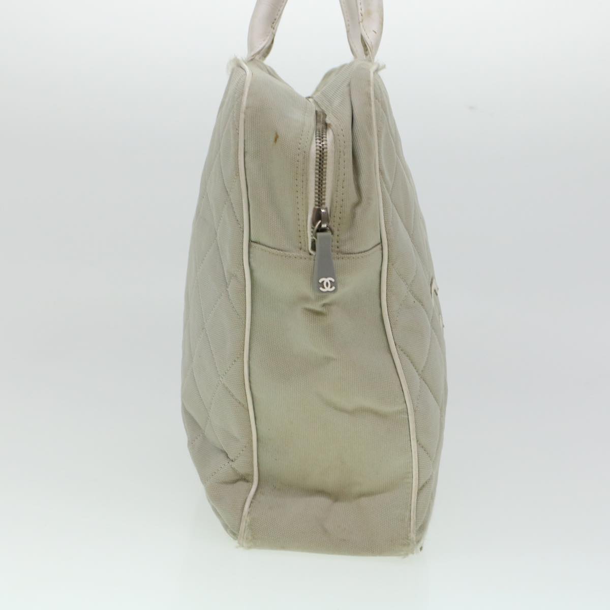 Luxury Chanel Boston Bag Canvas Gray CC bs6078