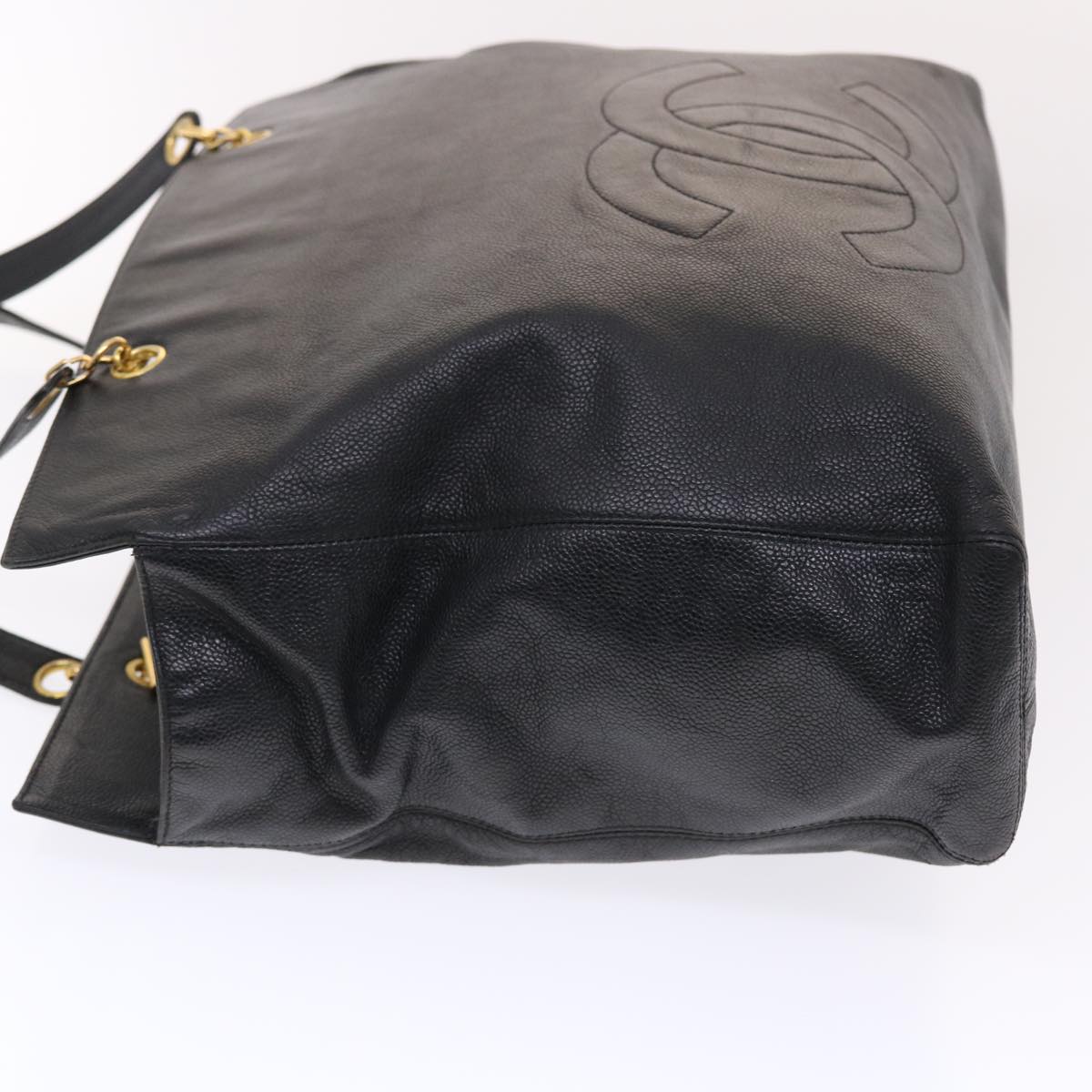 Luxury Chanel COCO Mark Shoulder Bag Caviar Skin Black CC bs6929