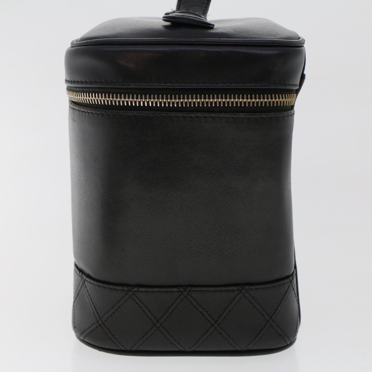 Luxury Chanel Bicolole Vanity Cosmetic Pouch Leather Black CC bs7241