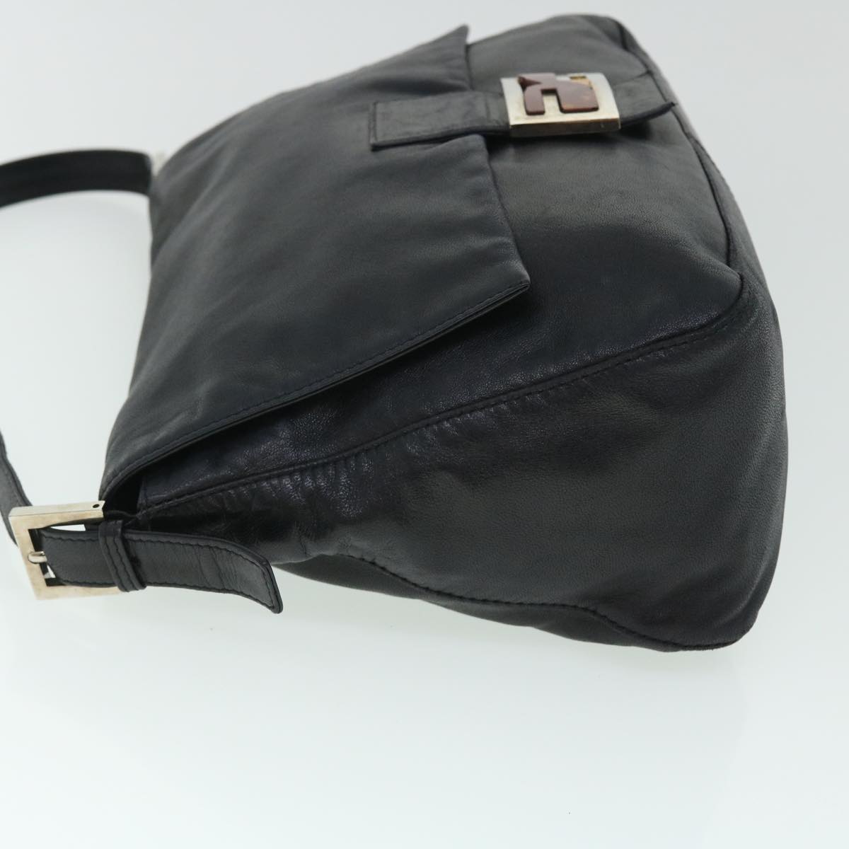 Luxury FendiMamma Baguette Shoulder Bag Leather Blackbs8192