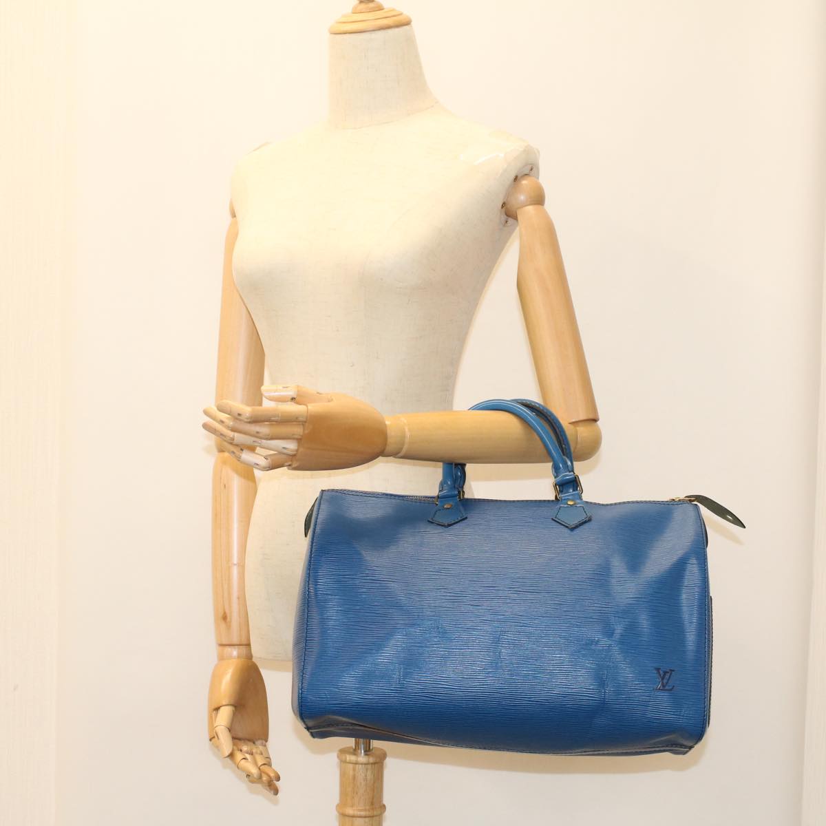 LOUIS VUITTON Epi Speedy 35 Hand Bag Toledo Blue M42995 LV bs8442